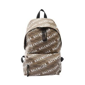 Balenciaga Signature Backpack Canvas Brown Black